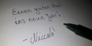 Guten Start ins neue Jahr! Euer Niccolò!